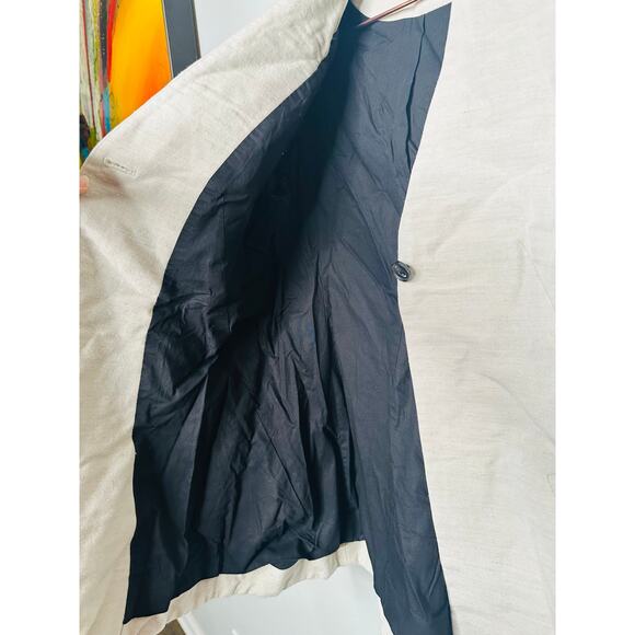 CO Clay Gray Collarless Flare Cuff V-Neckline Single Button Solo-Breasted Jacket - Picture 7 of 12